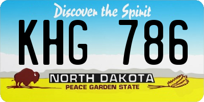ND license plate KHG786