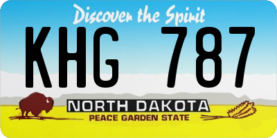 ND license plate KHG787
