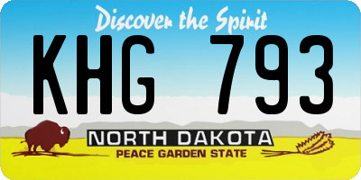 ND license plate KHG793