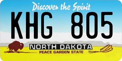 ND license plate KHG805