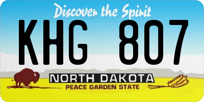 ND license plate KHG807