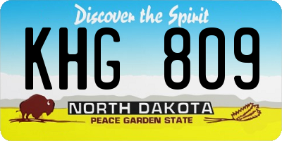 ND license plate KHG809