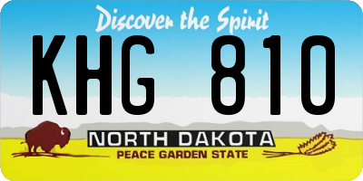 ND license plate KHG810
