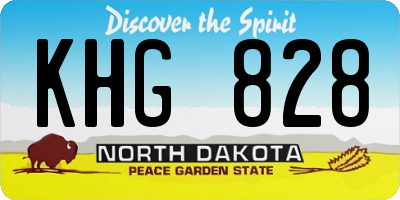 ND license plate KHG828