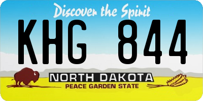 ND license plate KHG844