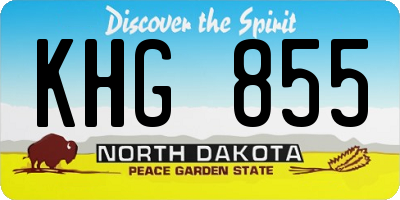ND license plate KHG855
