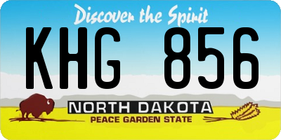 ND license plate KHG856