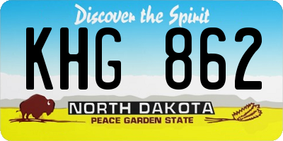 ND license plate KHG862