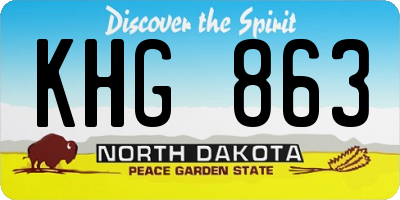 ND license plate KHG863