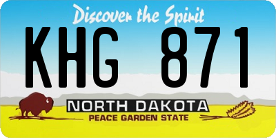 ND license plate KHG871