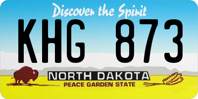 ND license plate KHG873