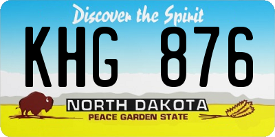 ND license plate KHG876