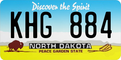 ND license plate KHG884