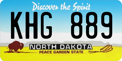 ND license plate KHG889