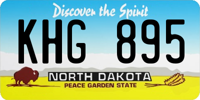 ND license plate KHG895