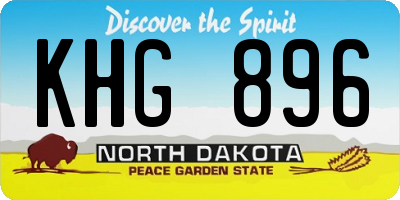 ND license plate KHG896