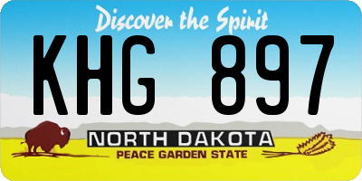 ND license plate KHG897