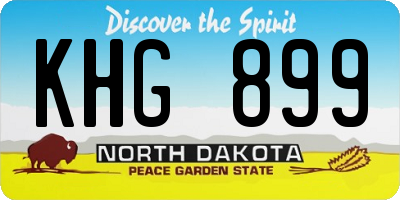 ND license plate KHG899