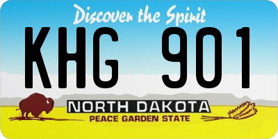 ND license plate KHG901