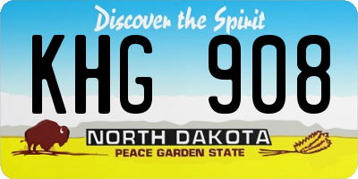 ND license plate KHG908