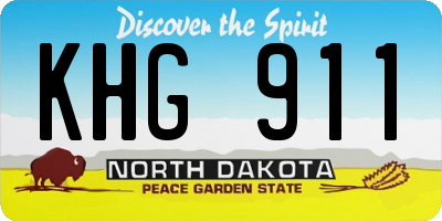 ND license plate KHG911