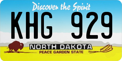 ND license plate KHG929
