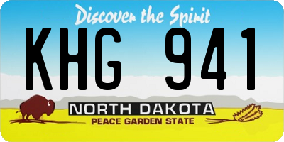 ND license plate KHG941