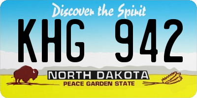 ND license plate KHG942