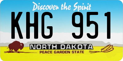 ND license plate KHG951