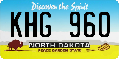 ND license plate KHG960