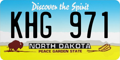 ND license plate KHG971