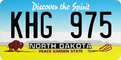 ND license plate KHG975