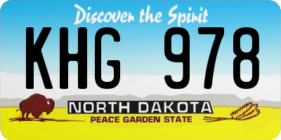 ND license plate KHG978