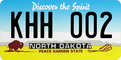 ND license plate KHH002