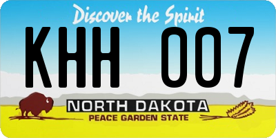ND license plate KHH007