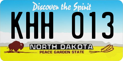 ND license plate KHH013