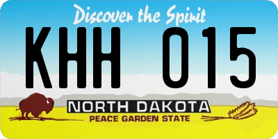 ND license plate KHH015
