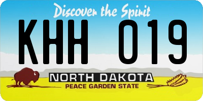 ND license plate KHH019