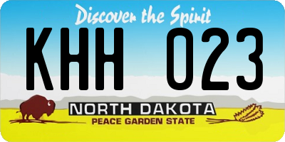 ND license plate KHH023