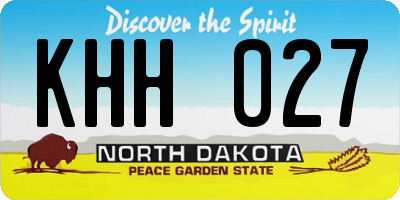 ND license plate KHH027