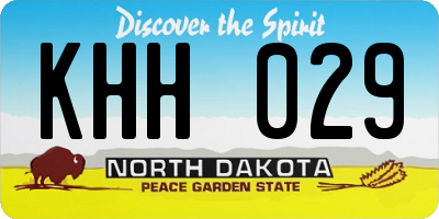 ND license plate KHH029