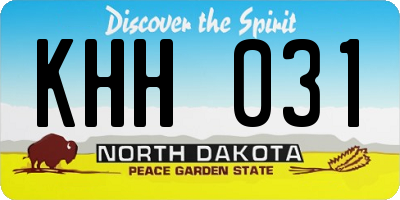 ND license plate KHH031