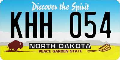 ND license plate KHH054