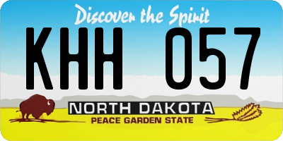 ND license plate KHH057