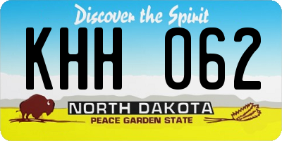 ND license plate KHH062