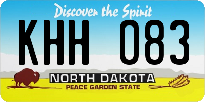 ND license plate KHH083