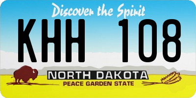 ND license plate KHH108