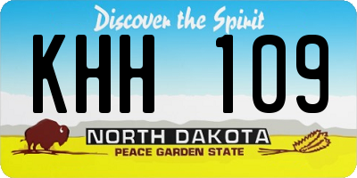 ND license plate KHH109