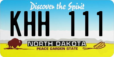 ND license plate KHH111