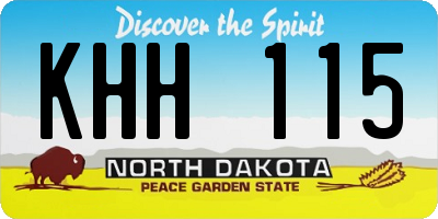 ND license plate KHH115